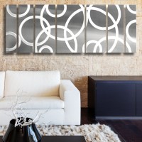 2019 "SALE" Silver Modern Contemporary Abstract Metal Wall Art Painting Panels Decor   151965187048